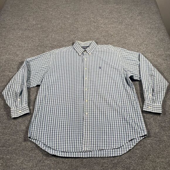 Vintage Polo Ralph Lauren Mens XL Blake Long Sleeve Oxford Shirt Hong Kong Made - Picture 2 of 9